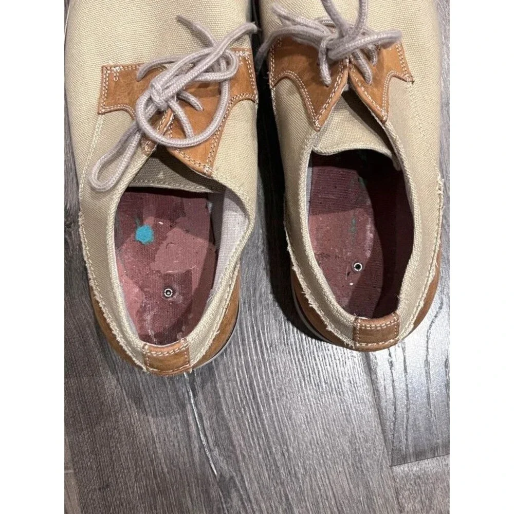 Chaps Men’s Canvas Lace-Up Casual Dress Shoes Beige/Tan Size 12M
